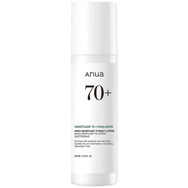 Loção Facial Anua Heartleaf 70+ Hyaluron de 200 ml